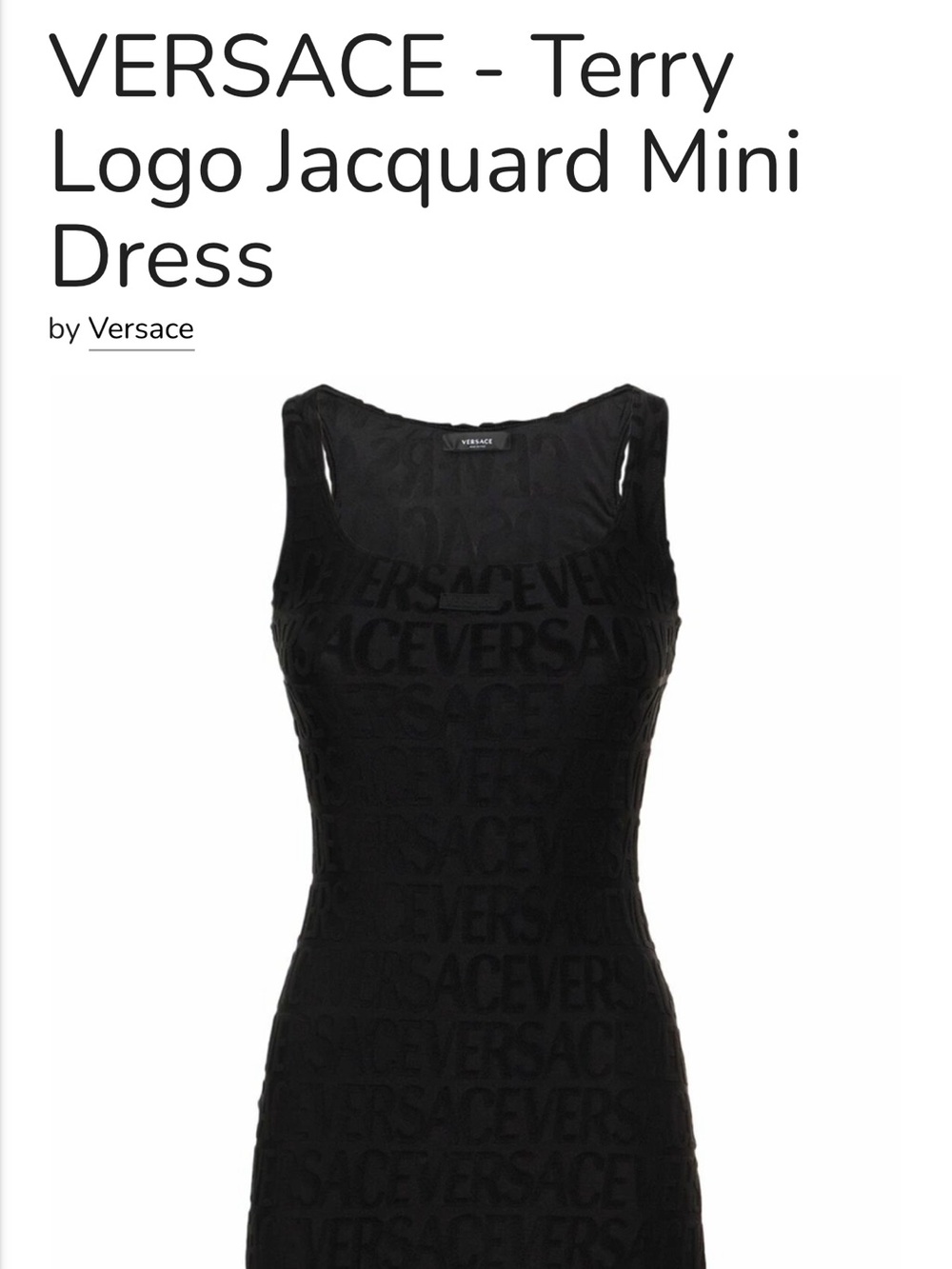 Versace Black jacquard Mini Dress dua lipa la vacanza - Picture 5 of 6